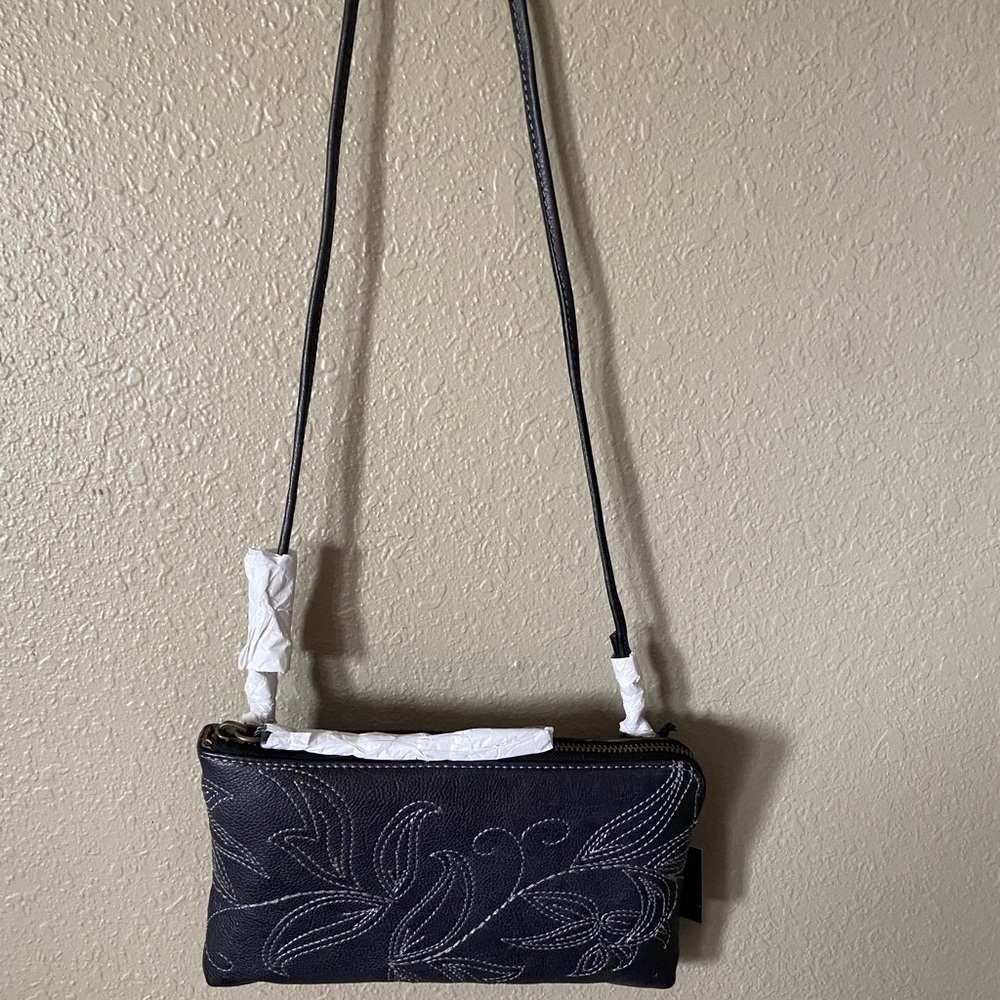 Frye Hadley Floral Embroidered Leather Clutch - Picture 5 of 9